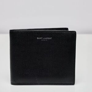 Saint Laurent Bifold Wallet in Grain de Poudre Embossed Leather